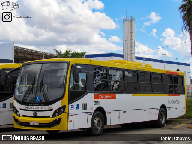 Viação Araguarina 3190 na cidade de Goiânia, Goiás, Brasil, por Daniel Chaves. Número da foto: #11081246.