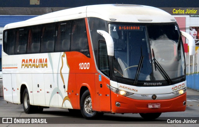 Viação Paraúna 1000 na cidade de Goiânia, Goiás, Brasil, por Carlos Júnior. ID da foto: 11081419.