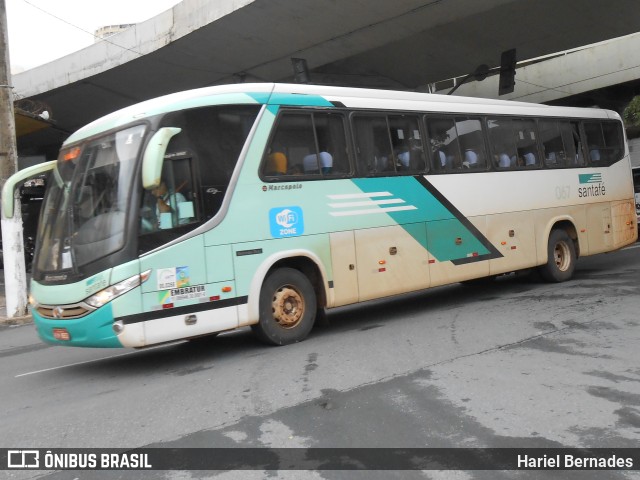 Santa Fé Transportes 067 na cidade de Belo Horizonte, Minas Gerais, Brasil, por Hariel Bernades. ID da foto: 11104624.