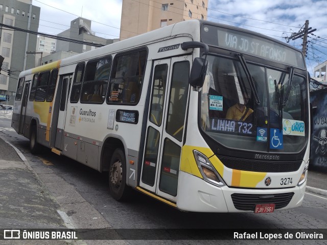 Viação Campo dos Ouros 3274 na cidade de Guarulhos, São Paulo, Brasil, por Rafael Lopes de Oliveira. Número da foto: #11104589.