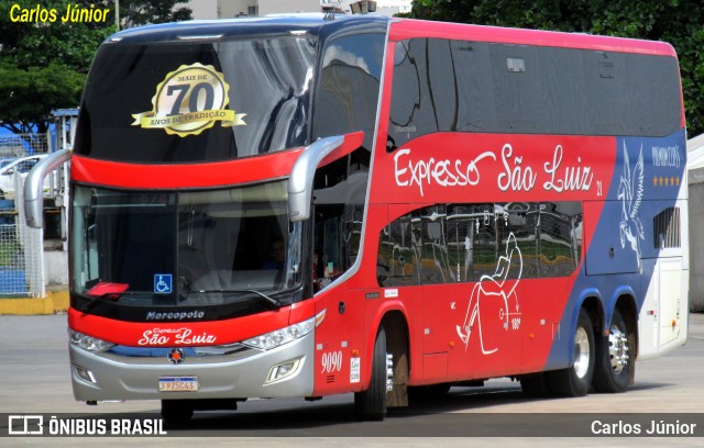 Expresso São Luiz 9090 na cidade de Goiânia, Goiás, Brasil, por Carlos Júnior. ID da foto: 11105964.