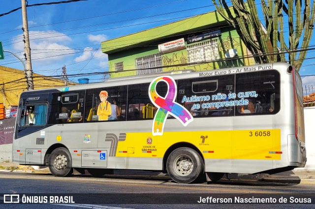 Transunião Transportes 3 6058 na cidade de São Paulo, São Paulo, Brasil, por Jefferson Nascimento de Sousa. ID da foto: 11105144.