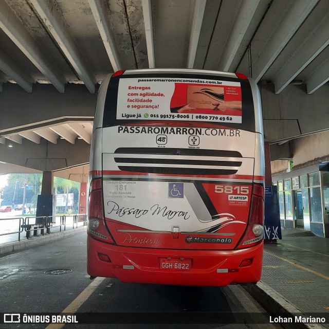 Empresa de Ônibus Pássaro Marron 5815 na cidade de São Caetano do Sul, São Paulo, Brasil, por Lohan Mariano. Número da foto: #11105127.