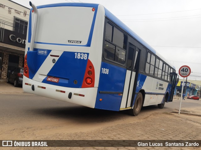 Transvida Transporte Coletivo 1838 na cidade de Ji-Paraná, Rondônia, Brasil, por Gian Lucas  Santana Zardo. Número da foto: #11107317.