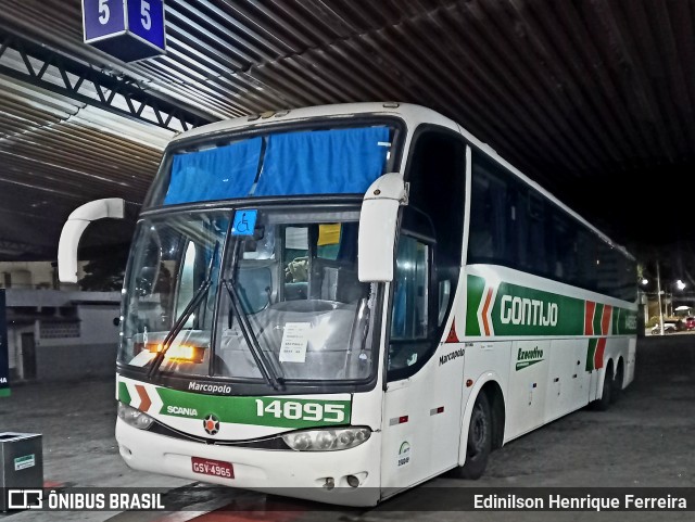 Empresa Gontijo de Transportes 14895 na cidade de Teófilo Otoni, Minas Gerais, Brasil, por Edinilson Henrique Ferreira. ID da foto: 11109418.