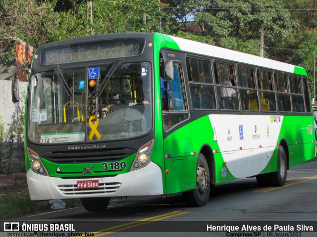 VB Transportes e Turismo 3180 na cidade de Campinas, São Paulo, Brasil, por Henrique Alves de Paula Silva. Número da foto: #11107953.