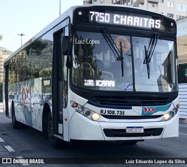 Auto Viação 1001 RJ 108.735 na cidade de Niterói, Rio de Janeiro, Brasil, por Luiz Eduardo Lopes da Silva. Número da foto: #11109065.