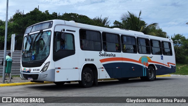 Auto Viação Salineira RJ 111.001 na cidade de Cabo Frio, Rio de Janeiro, Brasil, por Gleydson Willian Silva Paula. Número da foto: #11108149.