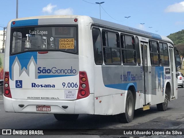 Rosana Transporte e Turismo 9.006 na cidade de São Gonçalo, Rio de Janeiro, Brasil, por Luiz Eduardo Lopes da Silva. Número da foto: #11112066.