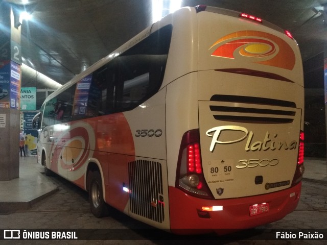Viação Platina 3500 na cidade de Uberlândia, Minas Gerais, Brasil, por Fábio Paixão. Número da foto: #11112480.