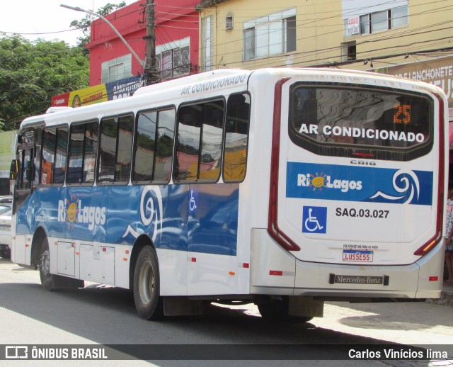 Rio Lagos Transportes SAQ.03.027 na cidade de Saquarema, Rio de Janeiro, Brasil, por Carlos Vinícios lima. Número da foto: #11111957.