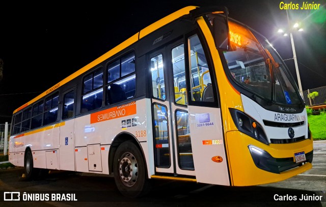 Viação Araguarina 3188 na cidade de Goiânia, Goiás, Brasil, por Carlos Júnior. ID da foto: 11112723.