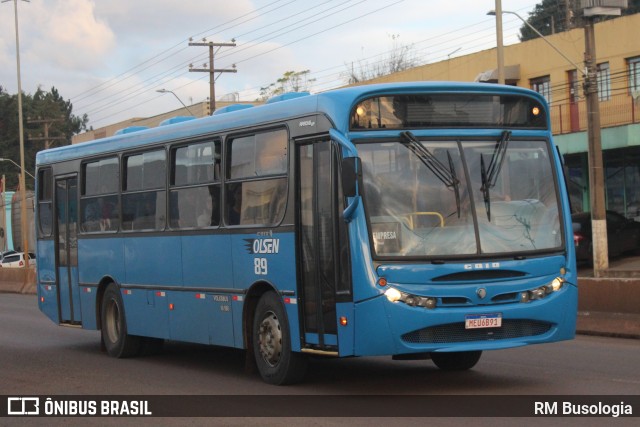 Olsen Transportes Coletivos 89 na cidade de Caçador, Santa Catarina, Brasil, por RM Busologia. ID da foto: 11114578.