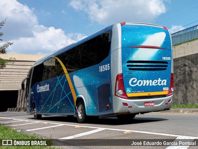 Viação Cometa 18505 na cidade de Campinas, São Paulo, Brasil, por José Eduardo Garcia Pontual. Número da foto: #11116481.