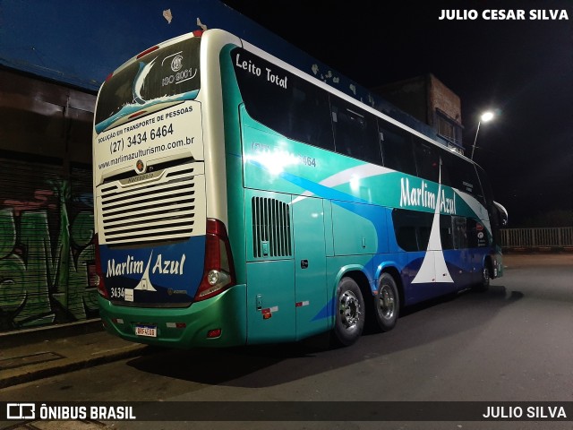 Marlim Azul Turismo 3434 na cidade de Porto Alegre, Rio Grande do Sul, Brasil, por JULIO SILVA. ID da foto: 11118233.