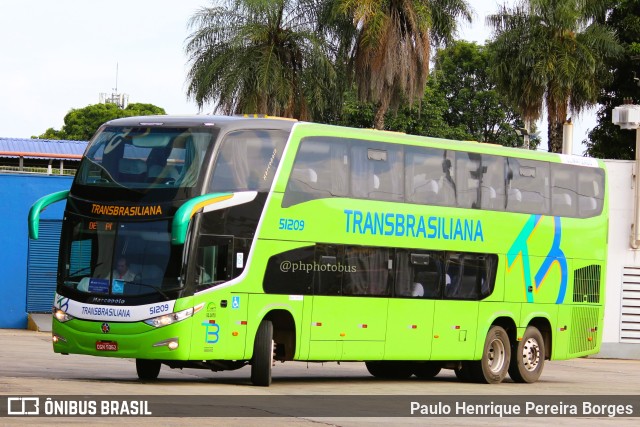 Transbrasiliana Transportes e Turismo 51209 na cidade de Goiânia, Goiás, Brasil, por Paulo Henrique Pereira Borges. ID da foto: 11118009.