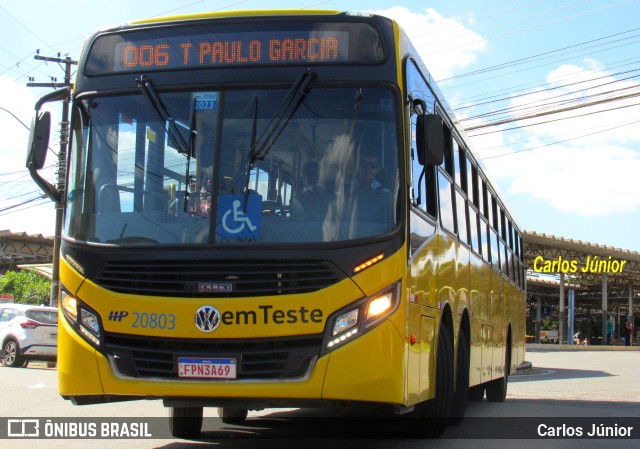 HP Transportes Coletivos 20803 na cidade de Aparecida de Goiânia, Goiás, Brasil, por Carlos Júnior. Número da foto: #11117633.