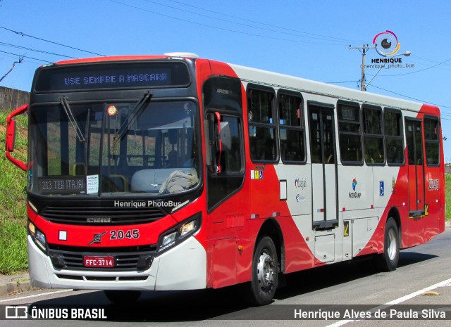 Itajaí Transportes Coletivos 2045 na cidade de Campinas, São Paulo, Brasil, por Henrique Alves de Paula Silva. Número da foto: #11116877.