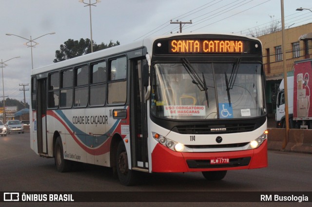 Auto Coletivo Caçador 114 na cidade de Caçador, Santa Catarina, Brasil, por RM Busologia. ID da foto: 11120883.