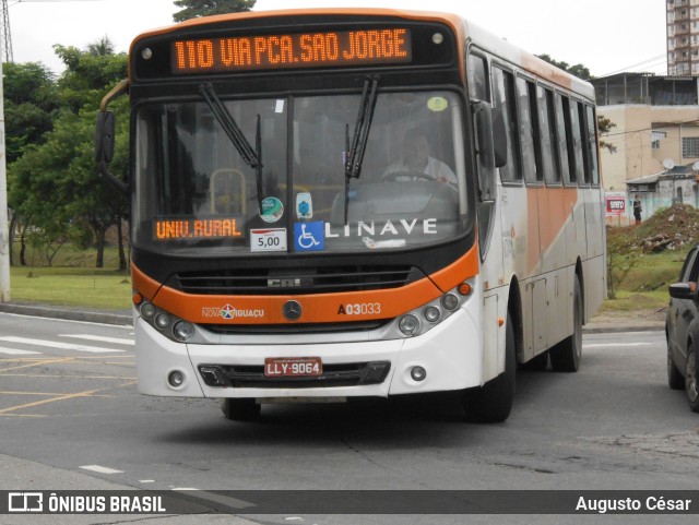 Linave Transportes A03033 na cidade de Nova Iguaçu, Rio de Janeiro, Brasil, por Augusto César. Número da foto: #11120512.