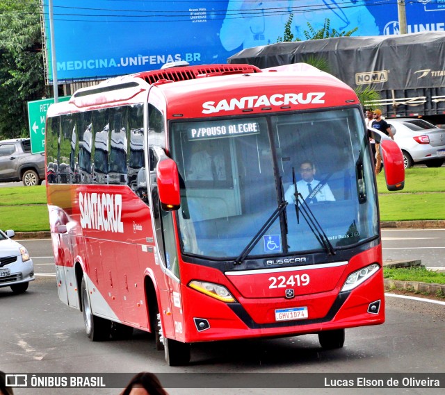 Viação Santa Cruz 22419 na cidade de Alfenas, Minas Gerais, Brasil, por Lucas Elson de Oliveira. ID da foto: 11120872.