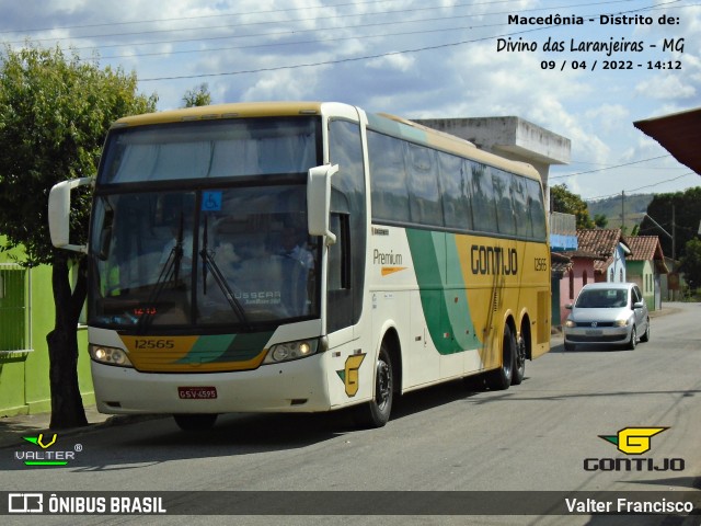 Empresa Gontijo de Transportes 12565 na cidade de Divino das Laranjeiras, Minas Gerais, Brasil, por Valter Francisco. ID da foto: 11119320.