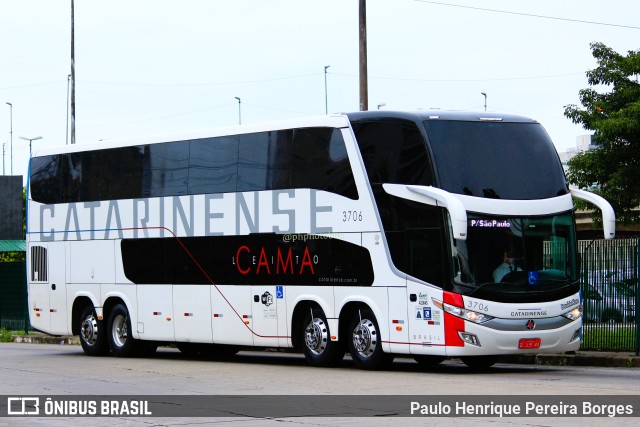 Auto Viação Catarinense 3706 na cidade de São Paulo, São Paulo, Brasil, por Paulo Henrique Pereira Borges. Número da foto: #11123739.