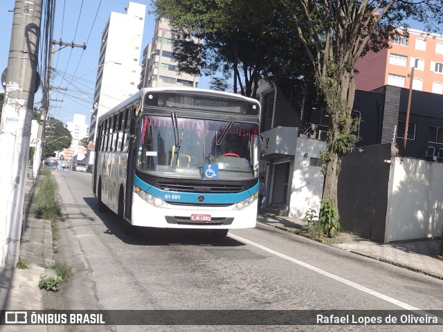 Viação Guaianazes 01 591 na cidade de Santo André, São Paulo, Brasil, por Rafael Lopes de Oliveira. Número da foto: #11122275.