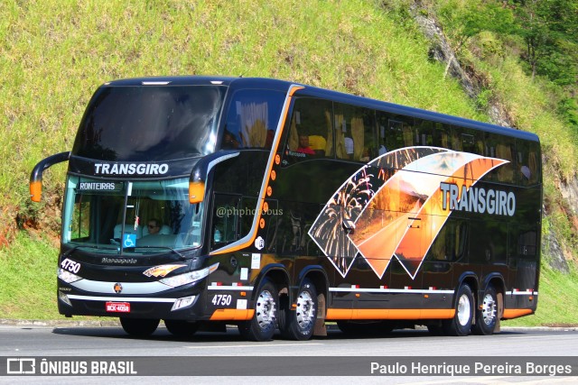 Transgiro Turismo 4750 na cidade de Piraí, Rio de Janeiro, Brasil, por Paulo Henrique Pereira Borges. ID da foto: 11123622.