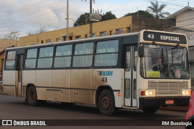 Olsen Transportes Coletivos 43 na cidade de Caçador, Santa Catarina, Brasil, por RM Busologia. ID da foto: 11126916.