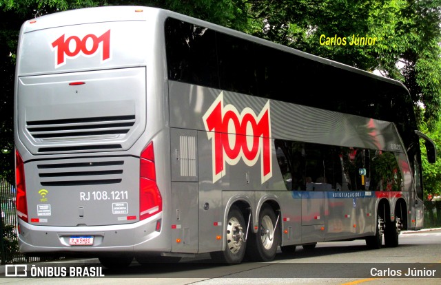 Auto Viação 1001 RJ 108.1211 na cidade de São Paulo, São Paulo, Brasil, por Carlos Júnior. ID da foto: 11125295.