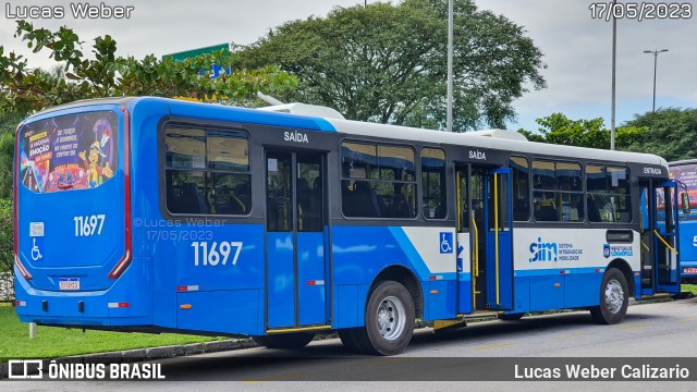 Canasvieiras Transportes 11697 na cidade de Florianópolis, Santa Catarina, Brasil, por Lucas Weber Calizario. ID da foto: 11128752.