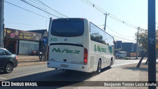 Buses Nuñez B-127A na cidade de Maipú, Santiago, Metropolitana de Santiago, Chile, por Benjamín Tomás Lazo Acuña. Número da foto: #11127488.
