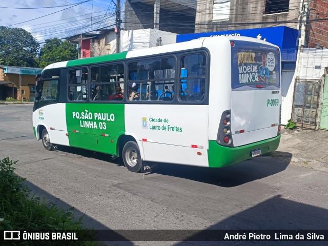 TRANSLAUF - Transporte Complementar de Lauro de Freitas P-0069 na cidade de Lauro de Freitas, Bahia, Brasil, por André Pietro  Lima da Silva. Número da foto: #11128755.