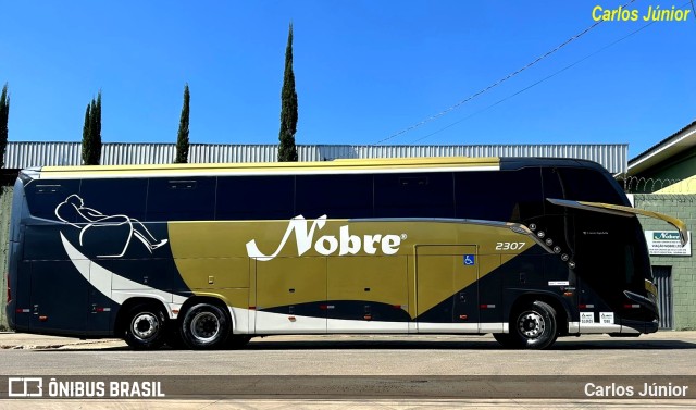 Nobre Transporte Turismo 2307 na cidade de Goiânia, Goiás, Brasil, por Carlos Júnior. ID da foto: 11129439.