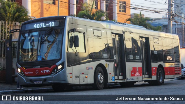 Express Transportes Urbanos Ltda 4 8105 na cidade de São Paulo, São Paulo, Brasil, por Jefferson Nascimento de Sousa. ID da foto: 11084410.