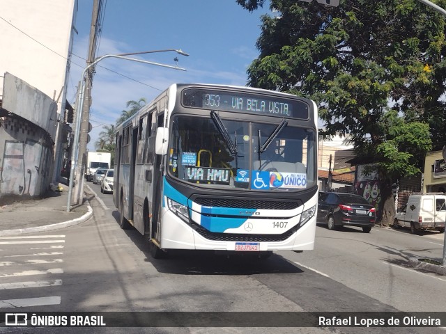 VUG - Viação Urbana Guarulhos 1407 na cidade de Guarulhos, São Paulo, Brasil, por Rafael Lopes de Oliveira. Número da foto: #11084095.