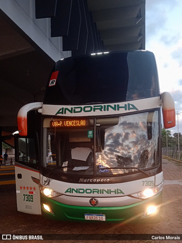 Empresa de Transportes Andorinha 7309 na cidade de Presidente Venceslau, São Paulo, Brasil, por Carlos Morais. ID da foto: 11084348.