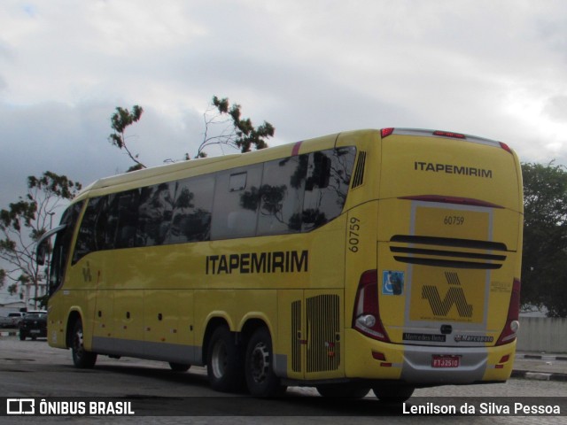 Viação Itapemirim 60759 na cidade de Caruaru, Pernambuco, Brasil, por Lenilson da Silva Pessoa. ID da foto: 11086117.