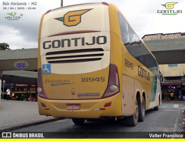 Empresa Gontijo de Transportes 18945 na cidade de Belo Horizonte, Minas Gerais, Brasil, por Valter Francisco. ID da foto: 11084595.