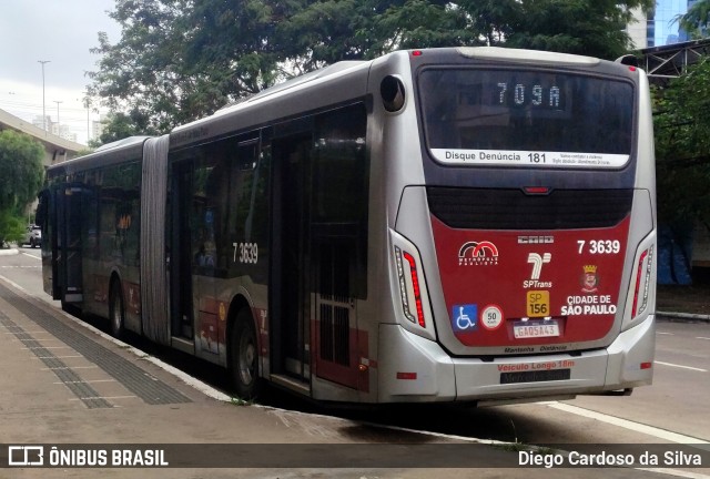 Viação Metrópole Paulista - Zona Sul 7 3639 na cidade de São Paulo, São Paulo, Brasil, por Diego Cardoso da Silva. ID da foto: 11084736.