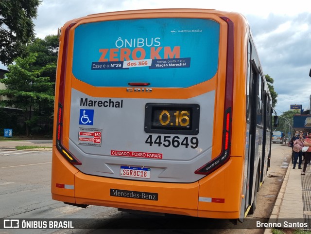Auto Viação Marechal Brasília 445649 na cidade de Brasília, Distrito Federal, Brasil, por Brenno Santos. Número da foto: #11131489.