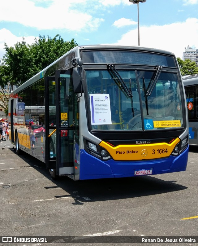 Viação Metrópole Paulista - Zona Leste 3 1664 na cidade de São Paulo, São Paulo, Brasil, por Renan De Jesus Oliveira. Número da foto: #11133096.