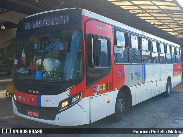 Rigras Transporte Coletivo e Turismo 722 na cidade de Ribeirão Pires, São Paulo, Brasil, por Fabrício Portella Matos. ID da foto: 11134707.