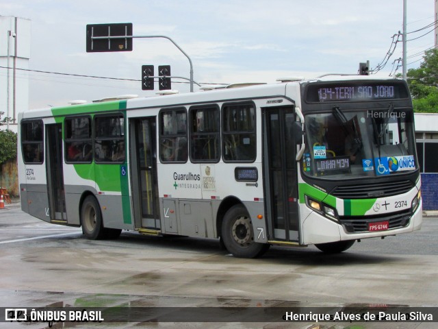 Empresa de Ônibus Vila Galvão 2374 na cidade de Guarulhos, São Paulo, Brasil, por Henrique Alves de Paula Silva. ID da foto: 11133303.