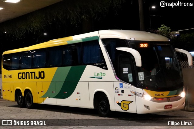 Empresa Gontijo de Transportes 16070 na cidade de Belo Horizonte, Minas Gerais, Brasil, por Filipe Lima. ID da foto: 11137735.