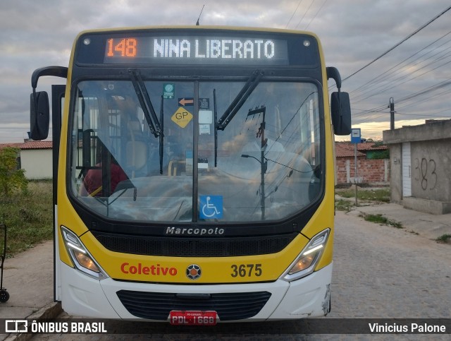 Coletivo Transportes 3675 na cidade de Caruaru, Pernambuco, Brasil, por Vinicius Palone. Número da foto: #11135280.