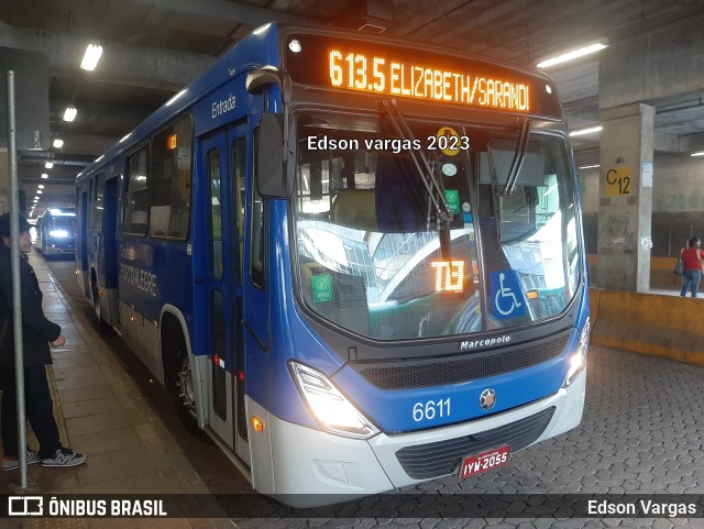 SOPAL - Sociedade de Ônibus Porto-Alegrense Ltda. 6611 na cidade de Porto Alegre, Rio Grande do Sul, Brasil, por Edson Vargas. Número da foto: #11135592.
