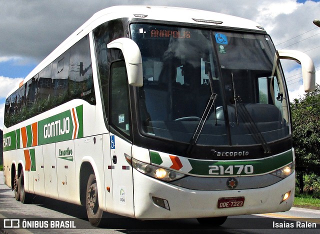 Empresa Gontijo de Transportes 21470 na cidade de Santos Dumont, Minas Gerais, Brasil, por Isaias Ralen. ID da foto: 11137410.