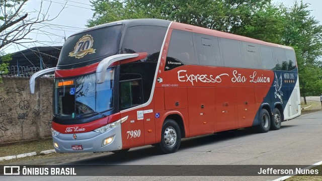 Expresso São Luiz 7980 na cidade de Recife, Pernambuco, Brasil, por Jefferson Nunes. Número da foto: #11137150.